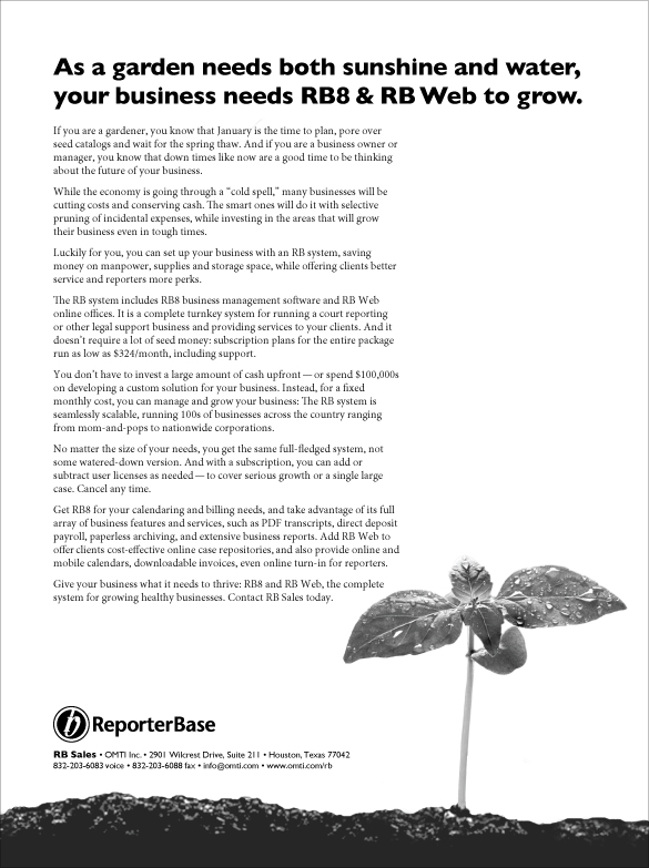 January 2009 ReporterBase ad