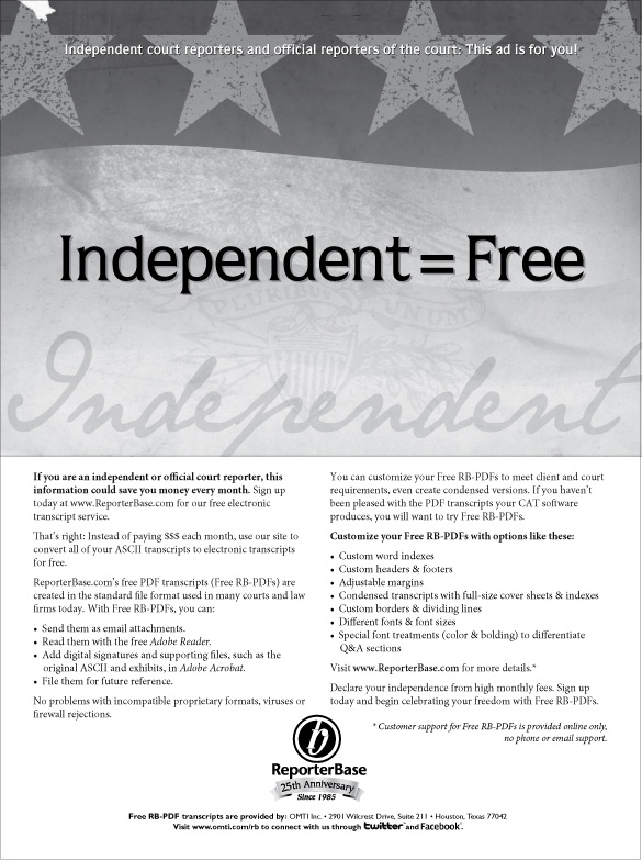 July/August 2010 ReporterBase ad