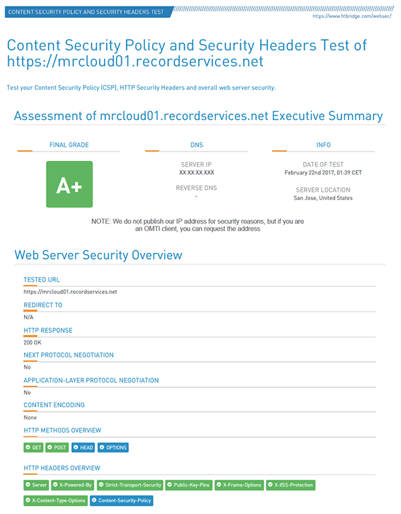 MR Web 8 security rating