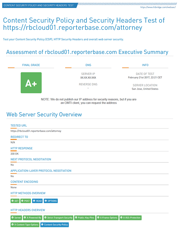 RB Web 8 security rating