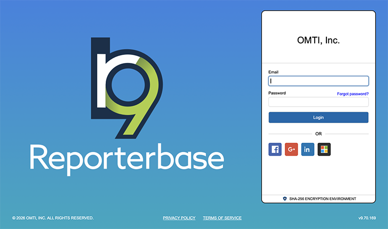new RB9 log in page